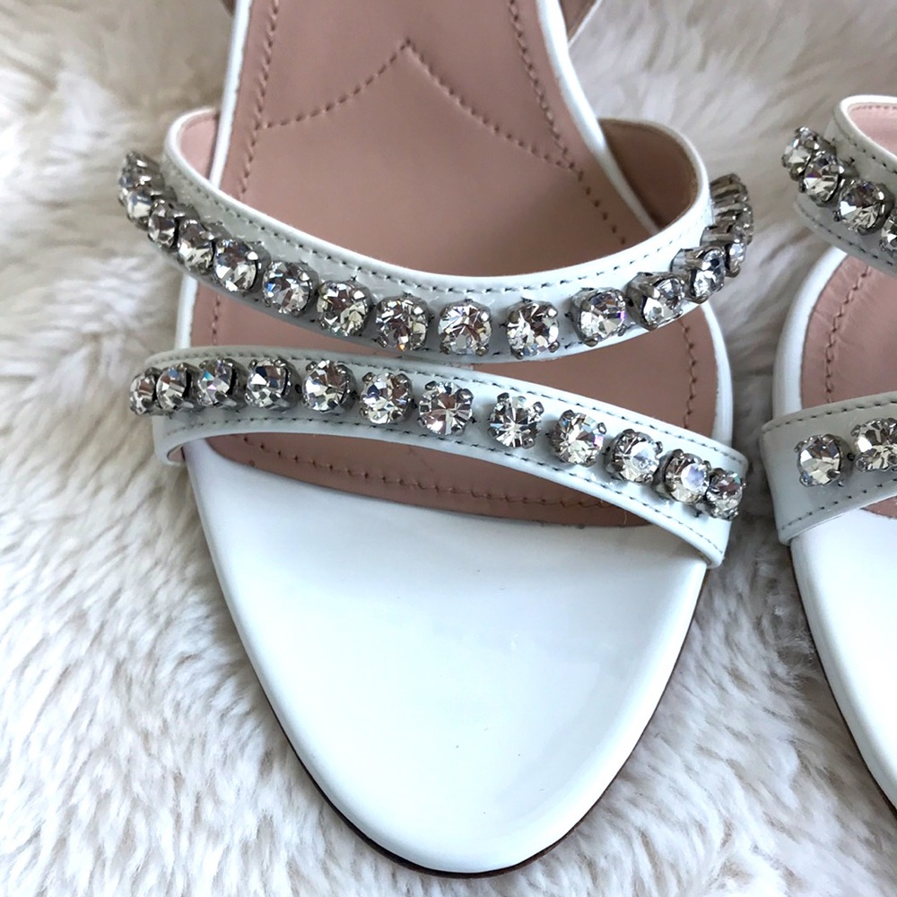 Brand New. Miu Miu White Patent Wave 41 Jewelled … - image 3